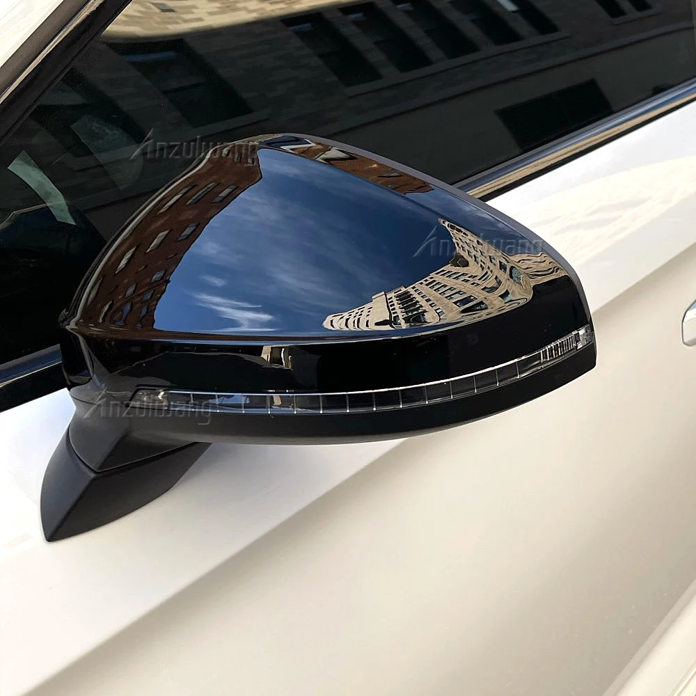 2szt Błyszczące czarne boczne lusterko wsteczne Wymień osłonę do Audi A4 S4 RS4 B9 2016 -2020 A5 S5 RS5 8W6 Stylizacja samochodu