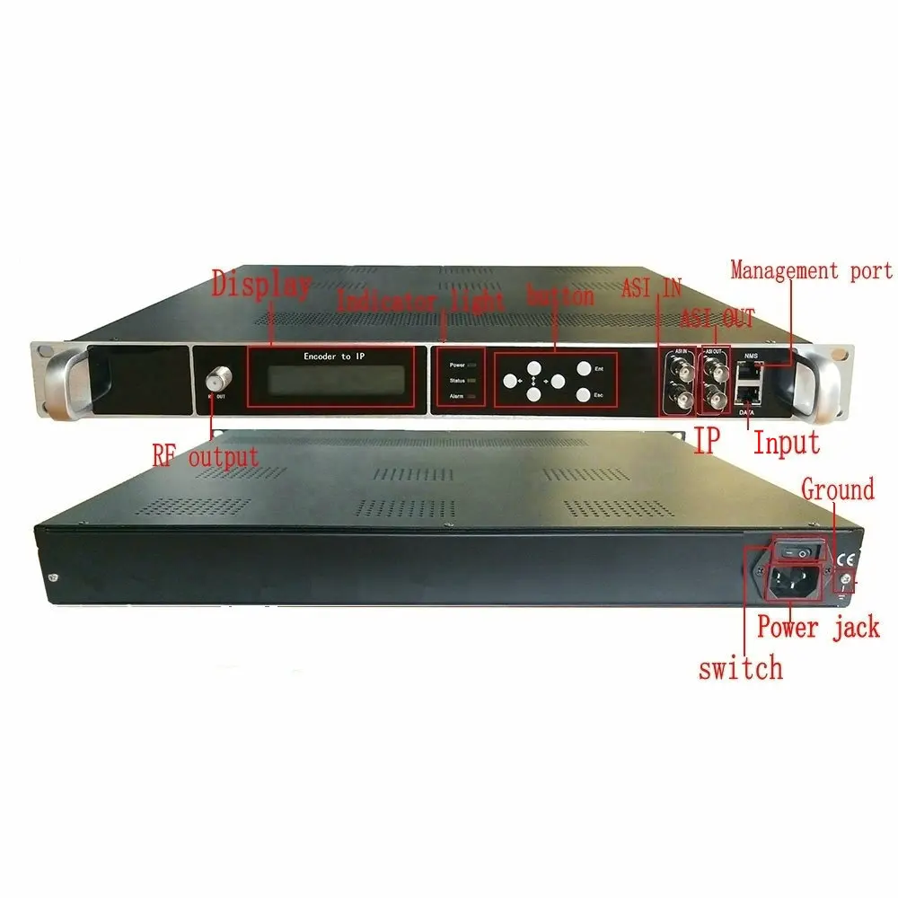 8 Carrier Modulator IP / ASI to ISDB / ATSC / DVB-T / C / DTMB Cable TV Front End Equipment Hotel TV System Equipment