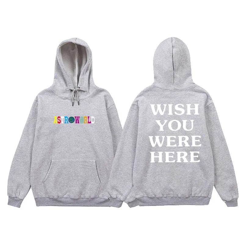 Hip Hop Hoodie Men Women ASTROWORLD Hoodies Sweatshirts Cactus Jack WISH YOU WERE HERE Letter Print Hooded Hoody Man Streetwear