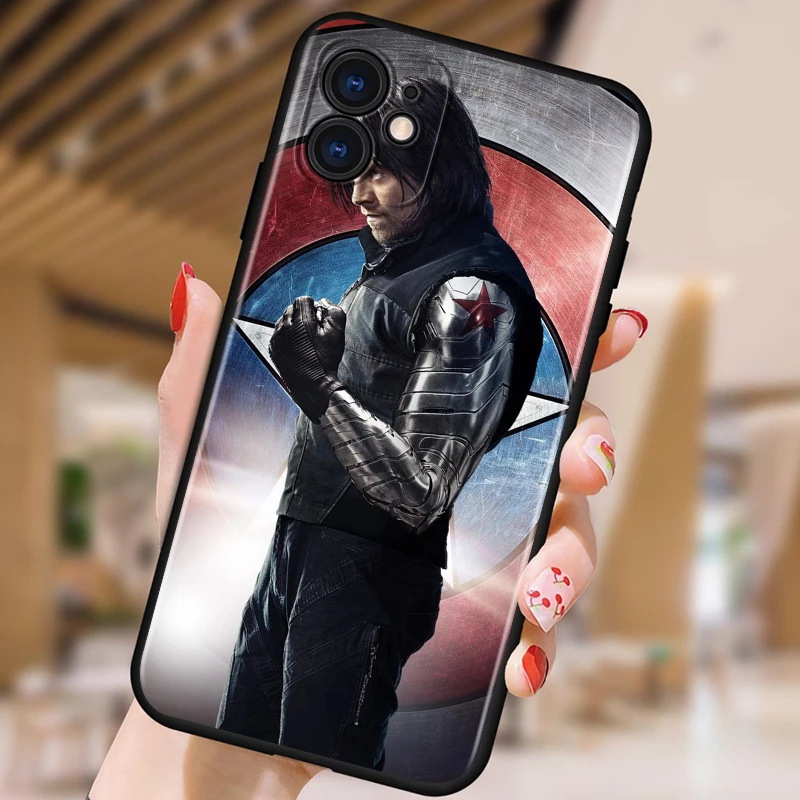 Marvel Winter Soldier White Wolf For Apple iPhone 13 12 11 Mini XS XR X Pro MAX SE 2020 8 7 6 5 5S Plus Black Phone Case