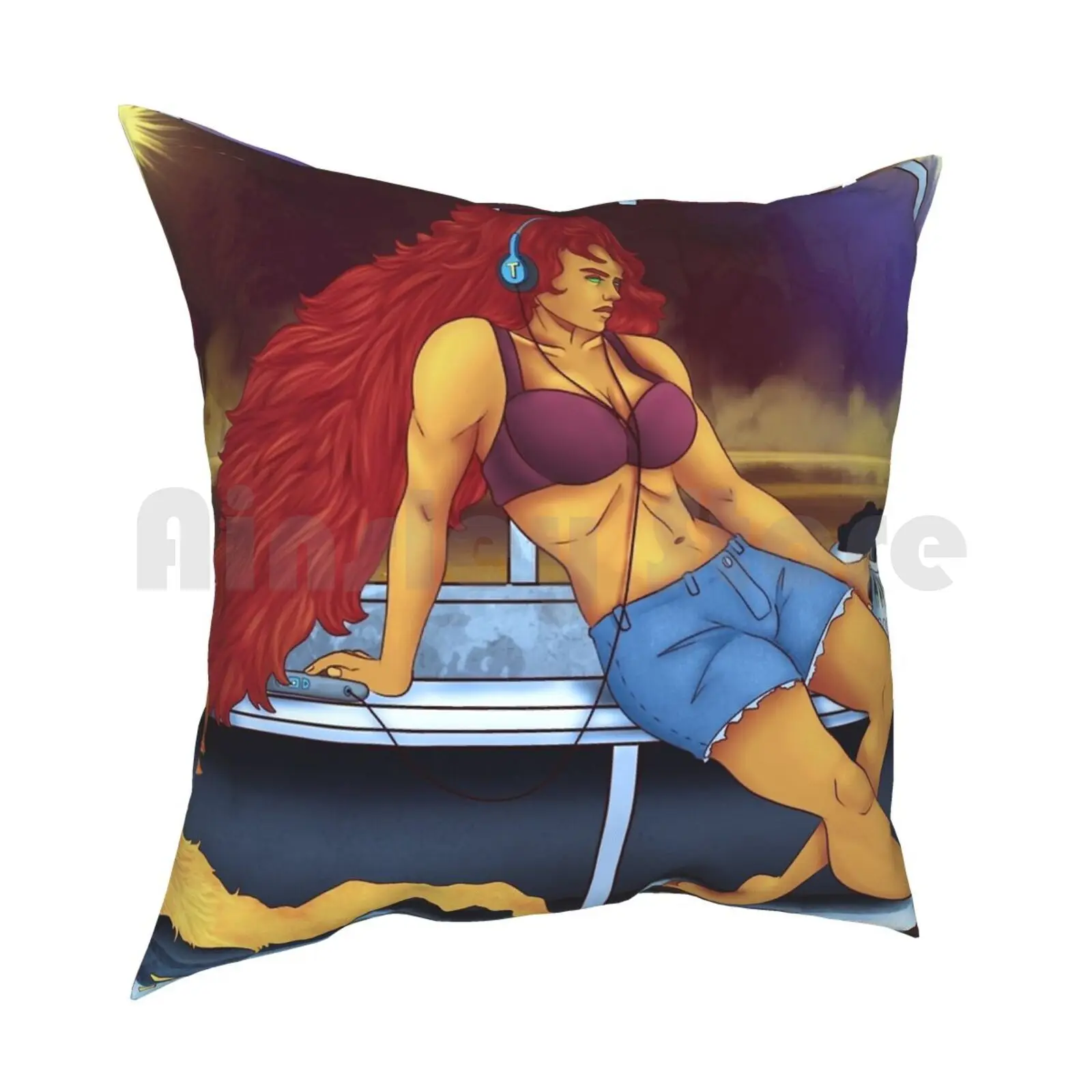 Starfire Doing Laundry Pillow Case Printed Home Soft DIY Pillow cover Starfire Superhero Fanart Kory