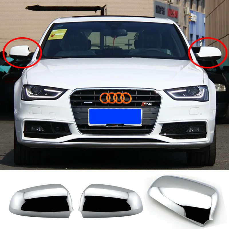 Matt Chrome Side Mirror Cover Pearl Chrome Silver Wing Mirror Caps for AUDI A4 B6 B7 A6 S6 C6 A3 8P S4 2003-2008