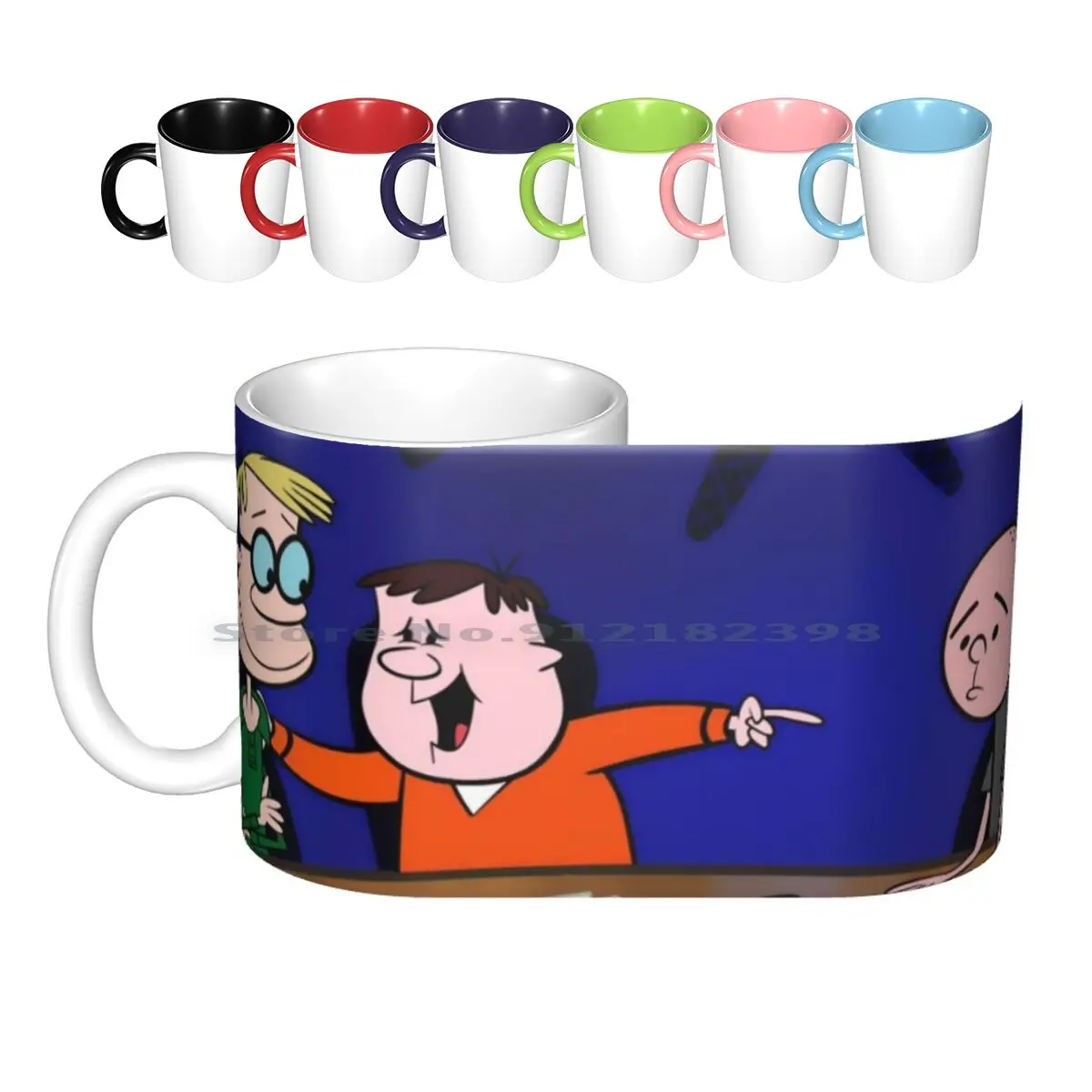 The Ricky Gervais Show Logo Xfm Ceramic Mugs Coffee Cups Milk Tea Mug Ricky Gervais Pilkington Head Face Orange No Ears Stephen