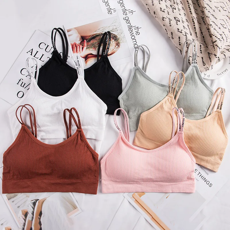 

Seamless Thread Elastic Gather Training Without Rims Bra Beauty Back Breathable Shockproof Girl Wrapped Chest Vest Underwear