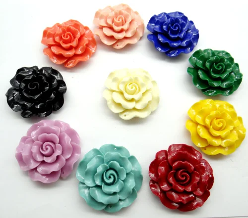 natural Chinese Organic Cinnabar Quartz crystal carve of flower charm Pendant for diy Jewelry making Necklace Accessories  A8