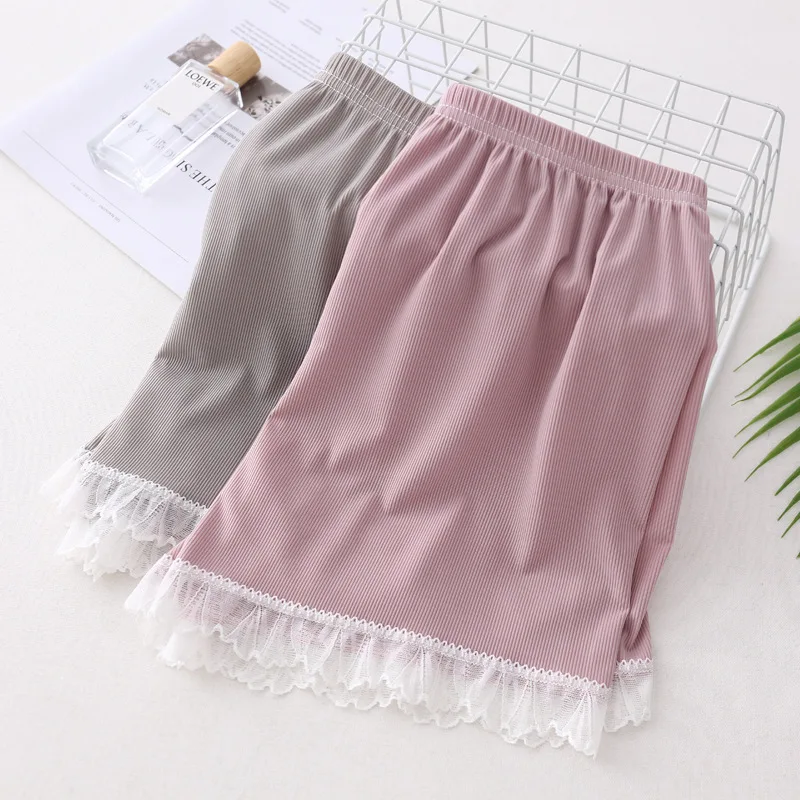 Traceless Ultrathin Ice Silk Boyshort For Girls Female Boxer Panties Lingerie Mid-Rise Girl Short Pants Leggings Safety Pants