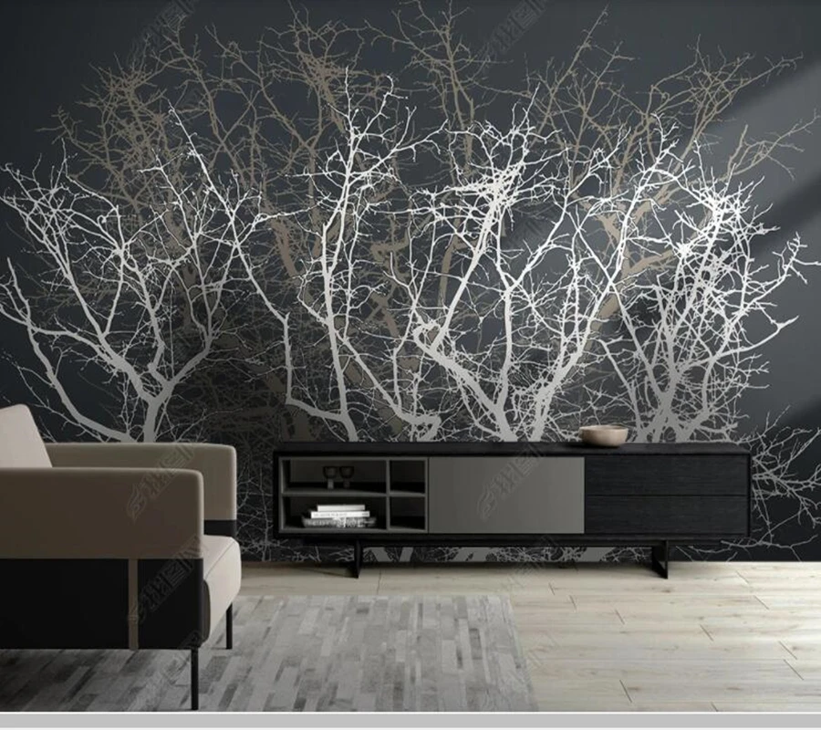 

Papel de parede Nordic abstract woods branches modern wallpaper mural,living room tv wall bedroom wall papers home decor