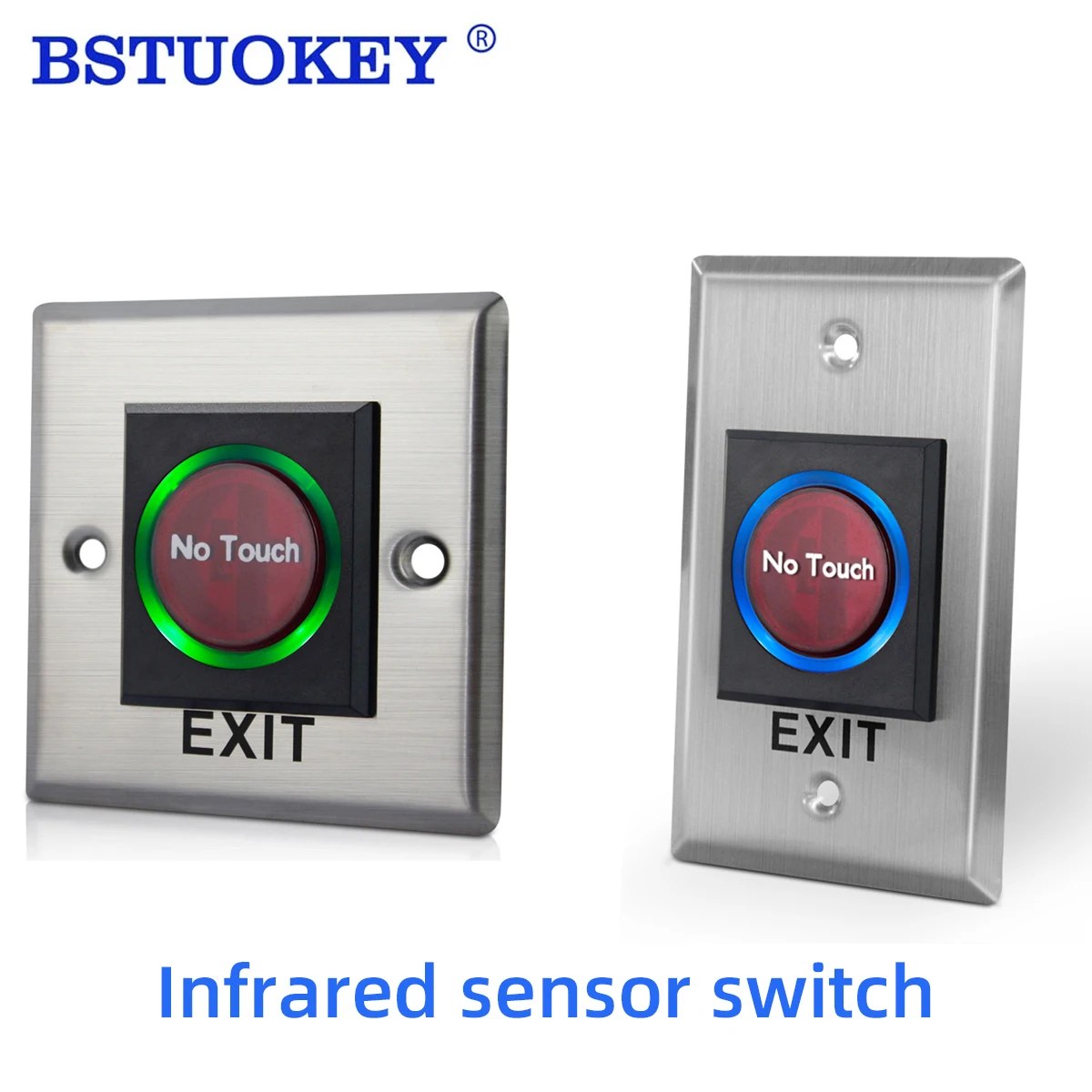 

10cm Infrared Sensor Door Exit Button 12V Palm Induction Switch Waterproof Metal Motion Detection Door Lock Release Button