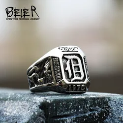 Beier 316L stainless steel fashion Earl D vampire men and women rings Punk high quality jewelry LLBR8-741R