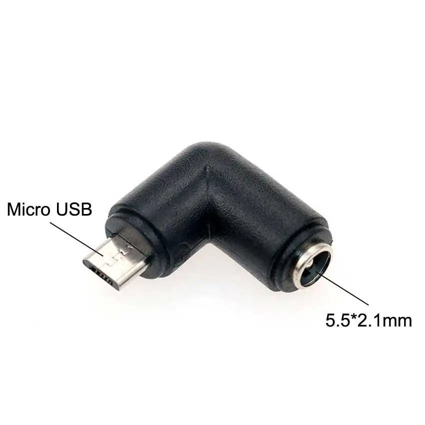 YuXi DC Power Female 5.5*2.1 Mm untuk Pria Micro USB Type C USB-C Plug Laptop USB kabel Adaptor Konektor Sudut Kanan 90 Derajat