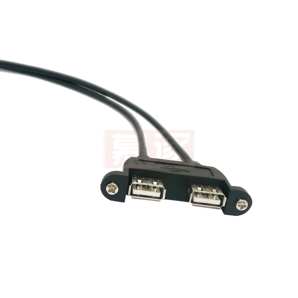 

Double Port USB 2.0 extension cable with screw hole and fixed double Port USB extension board cable with ear