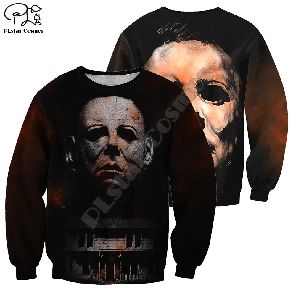 PLstar Cosmos Halloween Horror Art Movie Michael Myers Funny Man/Women Long Sleeve Streetwear 3DPrint Zip/Hoodies/Sweatshirts 15