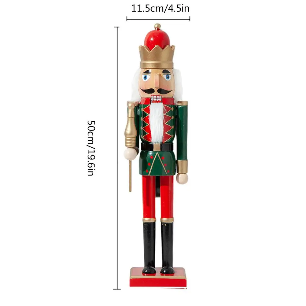 1PC Wooden Christmas Nutcracker Soldier Jewelry Children\'s Room Decoration 50CM Figurines Christmas Nutcracker Ornament