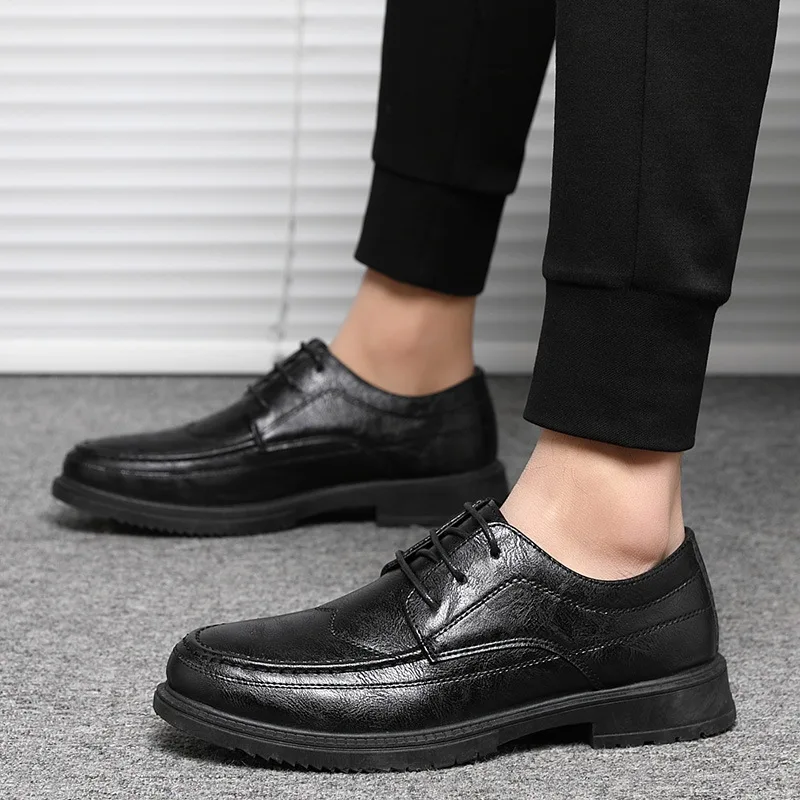 2021 Spring Autumn New Casual Non-slip Leather Shoes Men Business Waterproof Shoe Male Comfortable All-match Men Leather Shoes