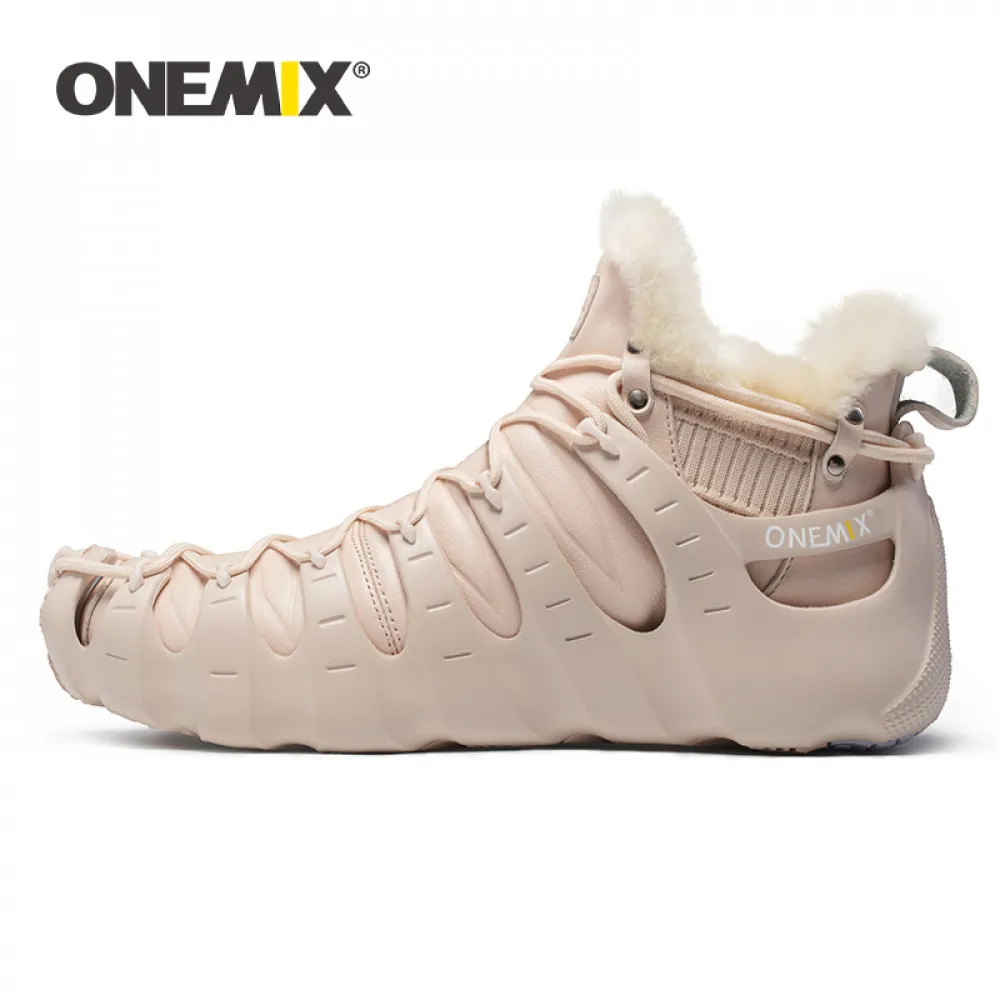 

ONEMIX Winter Boots For Women Pink Walking Shoes Outdoor Trekking Shoes No Glue Sneakers Autumn Keep Warm Triple s Shoes Woman