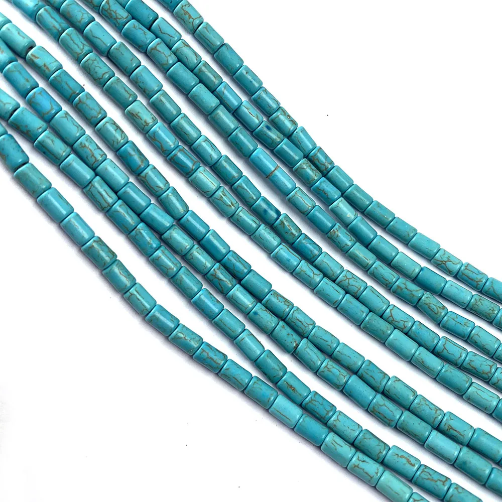 Stone Beads Turquoises Pillar shape Loose isolation Beads Semi-Finished For jewelry making DIY necklace bracelet accessories