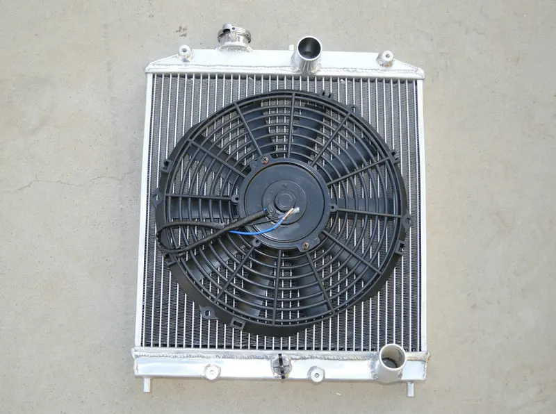 

2 ROW Aluminum Radiator + Fan For HONDA 1992-2000 Civic EK EG D15 D16 28MM IN/OUT PIPE 1993 1994 1995 1996 1997 1998 1999
