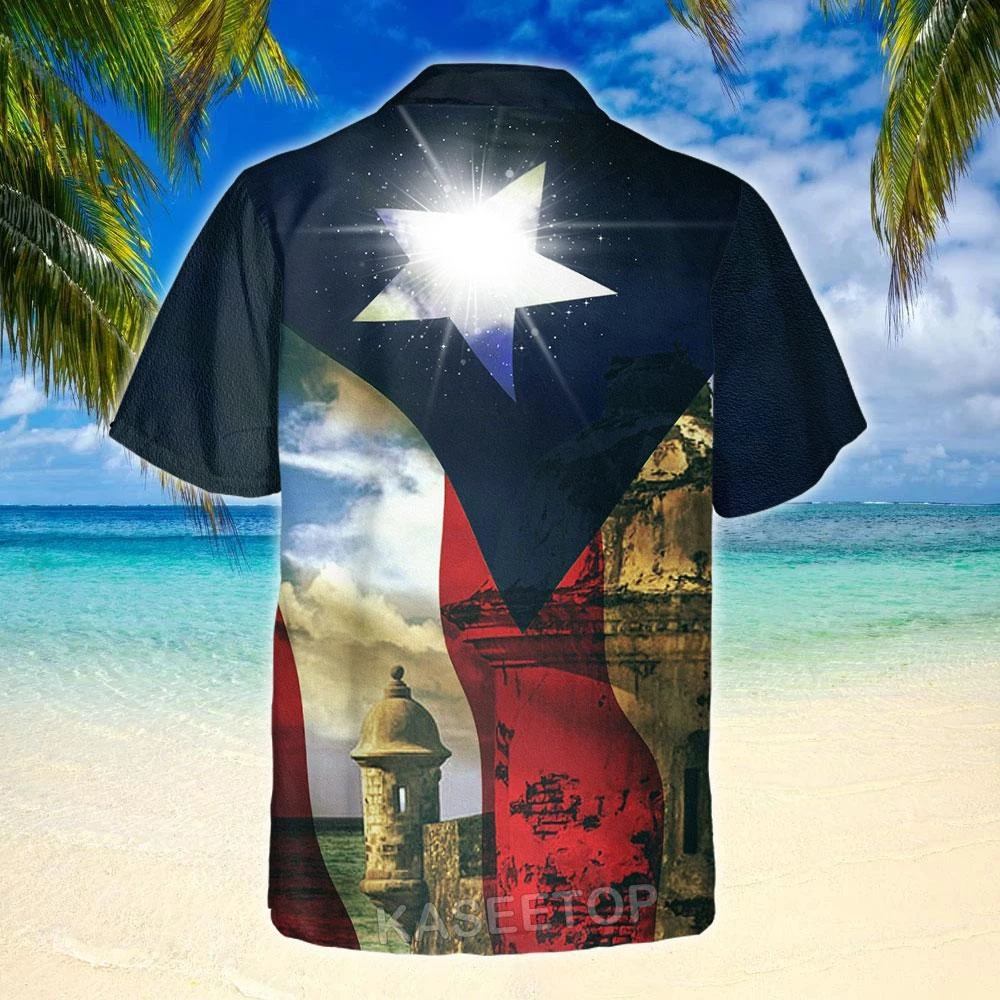 Fashion Mens Beach Boricua Puerto Rico Aloha 3D Print Hawaiian Shirt Casual T Shirt Button Wild Blouses Oversize Streetwear Tops