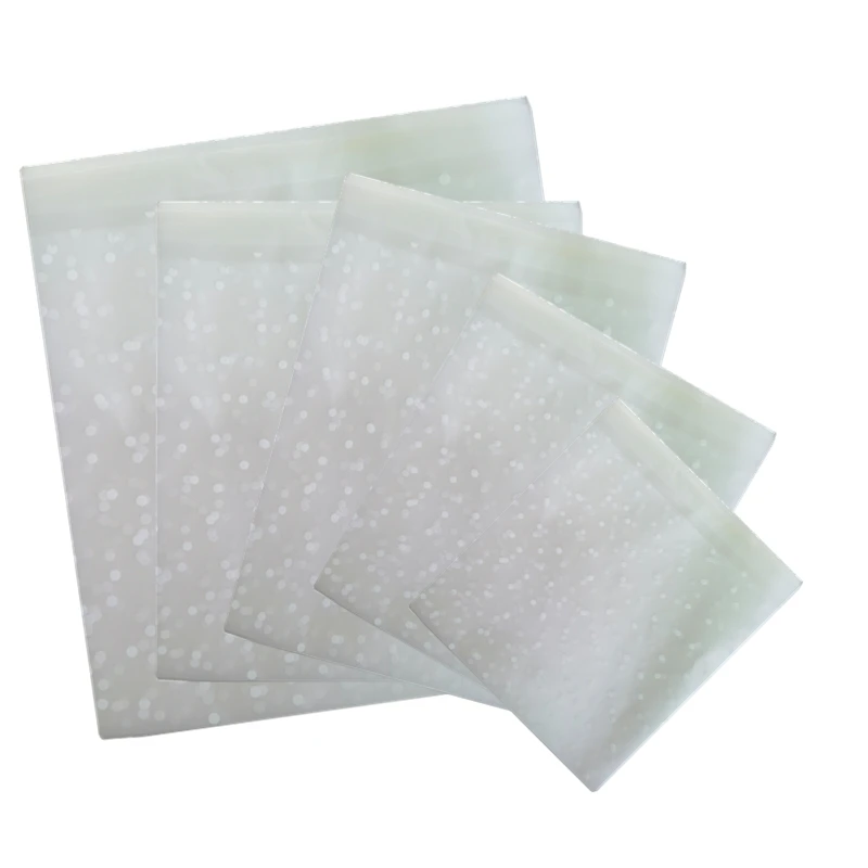 100pcs/lot Translucent dots Plastic cookie packaging bags cupcake wrapper self adhesive bags Birthday Party Wedding decorations