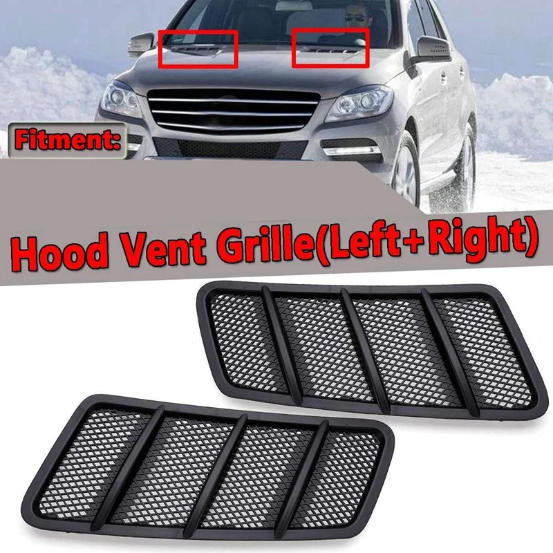 2Pcs Car Front Hood Vent Grille Air Flow Intake Hood for Mercedes Benz W166 GL GL350 GL450 GL550 ML ML350 ML550 2012-2015