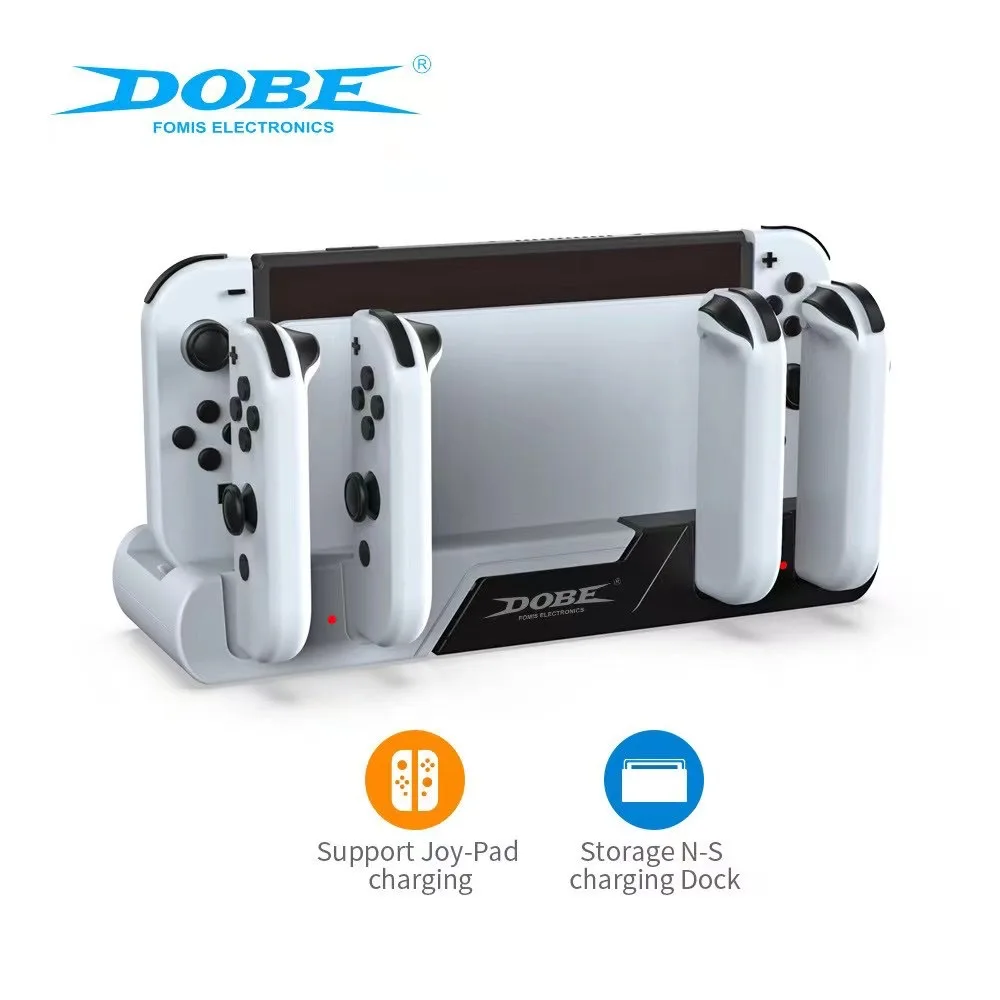 6 ב 1 מתג Oled בקר טעינת Dock תמיכה 4 Joypad 2 משחק כרטיסי מטען Stand תחנת עבור Nintendo מתג joycons