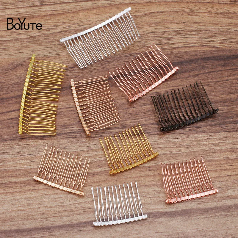 BoYuTe (20 Pieces/Lot) 12-15-20-25 Teeth Metal Iron Wire Hair Comb Diy Hair Jewelry Accessories Handmade Materials