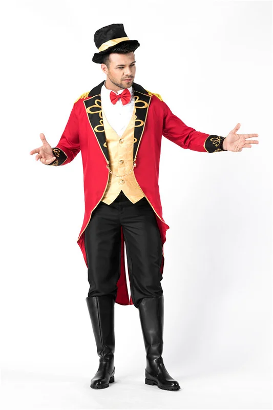 Halloween Circus Performance Stage Suit Wild Animal Trainer Magician Cosplay Costume Carnival Purim Masquerade Men Party Dress