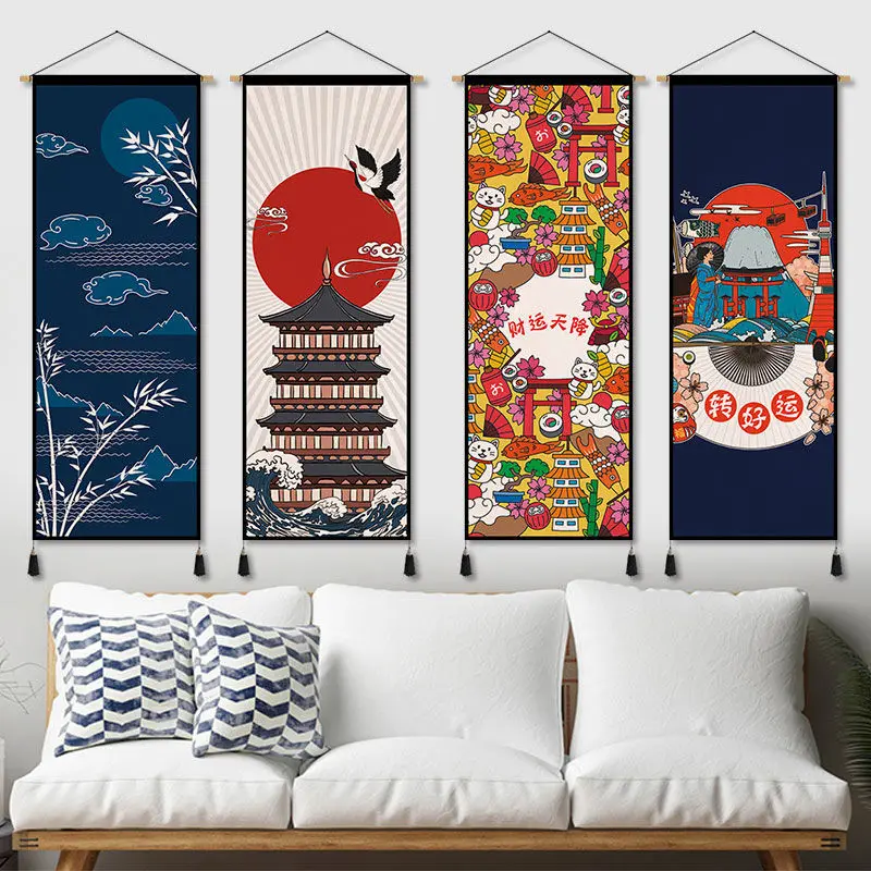 

Chinese Style Wall Art Decorative Painting Hanging Scroll Paintings Calligraphy Canvas Poster Living Room Home Office Decor