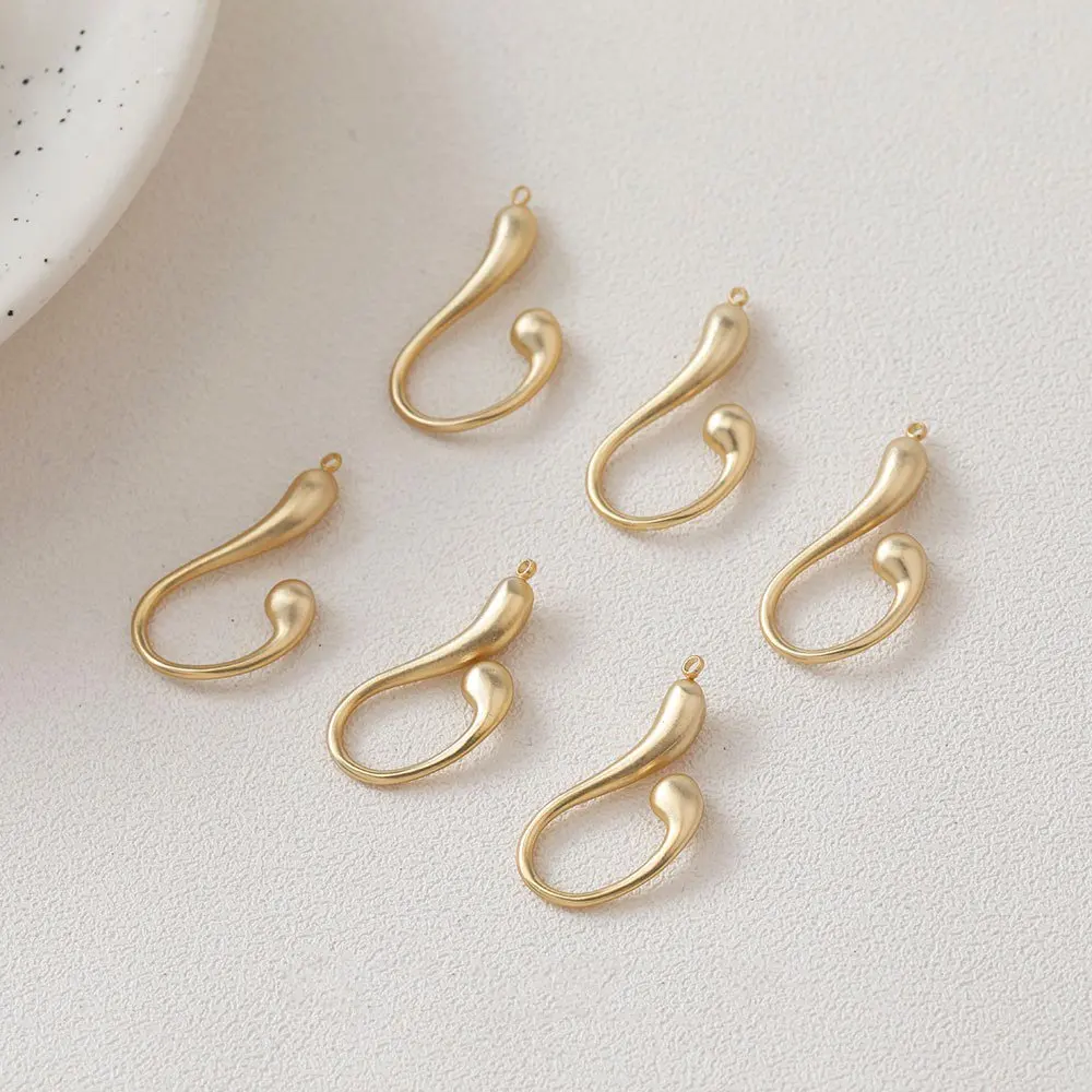 4PCS 14k Gold Plated Irregular Drop Design Pendant Superior Quality Charms for Jewelry Making DIY Brass Handmade Accessories