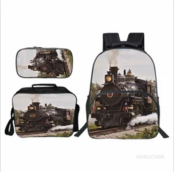 Cute Steam Locomotive / Train pattern school bags backpack children backpack for train kid kindergarten bag boys canvas bookbag