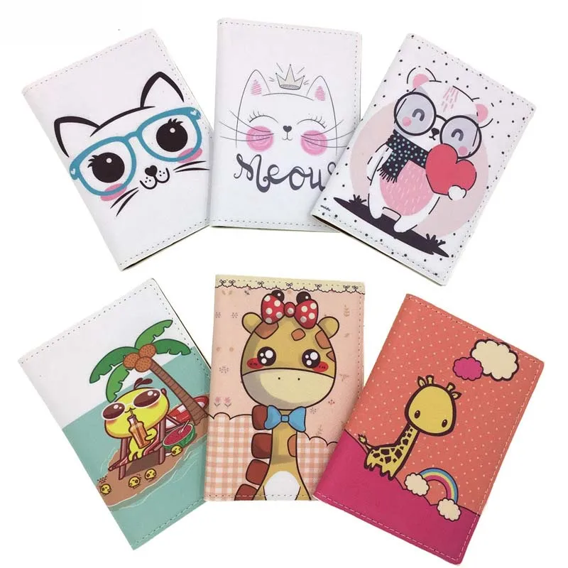 Cute Giraffe & Cats Travel Passport Case ID Card Cover Passport Holder Protector Organizer Travel Super Quality Card Holder