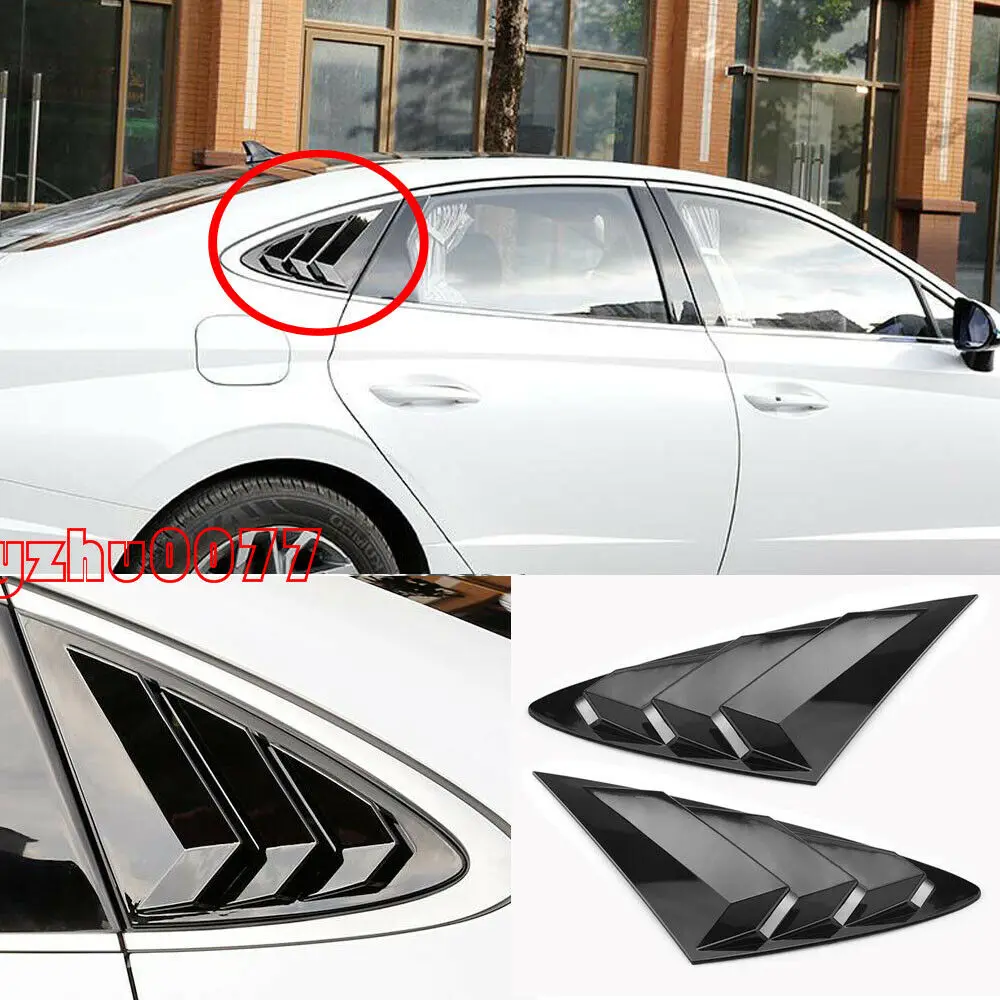 

2020-2021 For Hyundai Sonata Glossy Black Rear Side Window Scoop Louver Trim 2PCS car accessories