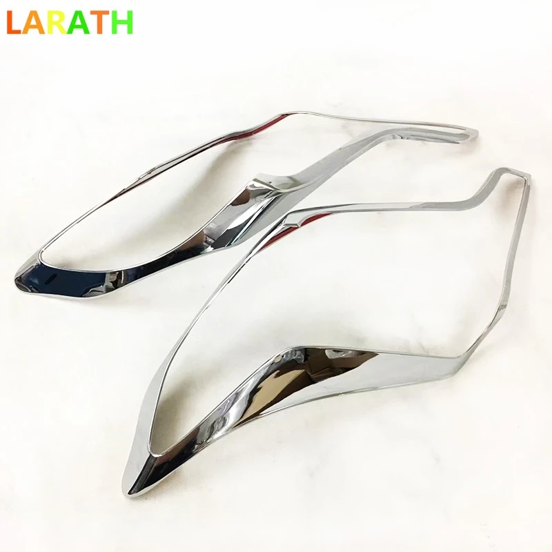 For Toyota Land Cruiser Prado FJ150 FJ 150 2014 2015 2016 2017 ABS Chrome Front Headlight lamp cover Trim Headlamp Frame 2pcs