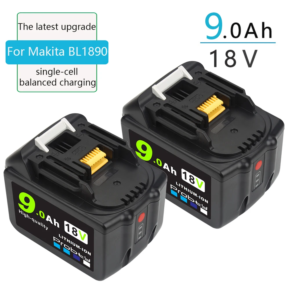 

18V 9.0Ah Battery With BMS for Makita tool BL1830 BL1860 BL1840 BL1850 BL1860 18 v 18Volt 9000mAh Lithium-Ion Replacement