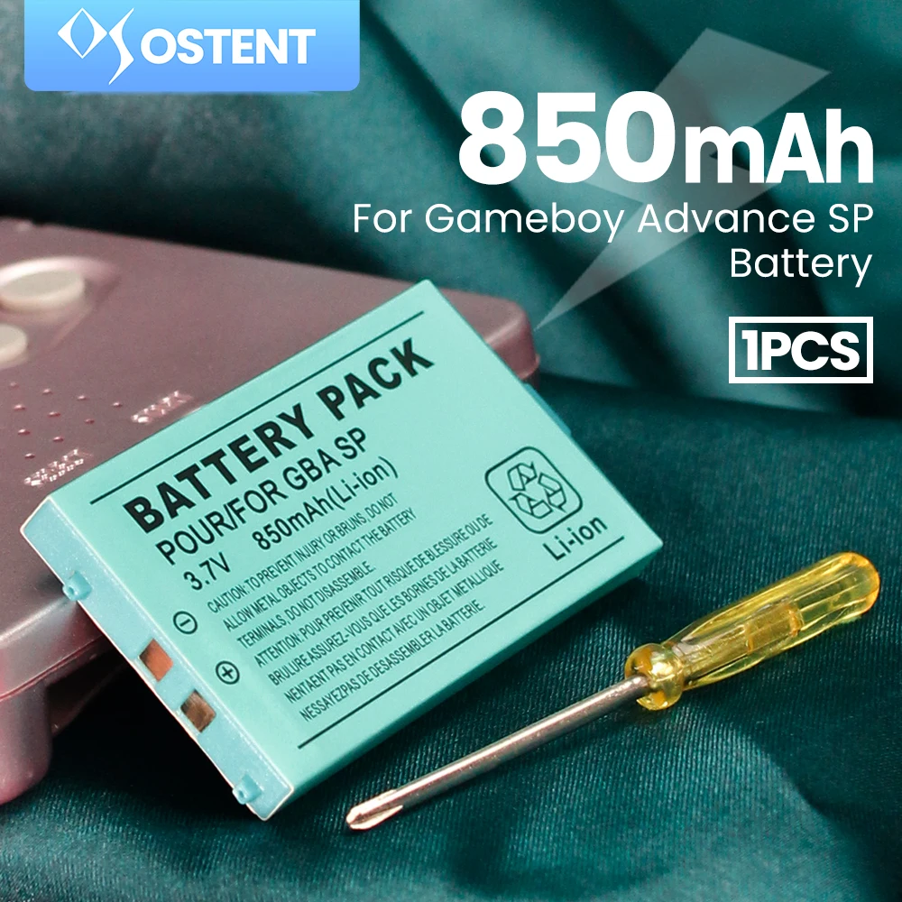 OSTENT-batería recargable de iones de litio, Kit de herramientas para Nintendo Gameboy Advance GBA SP, 850mAh