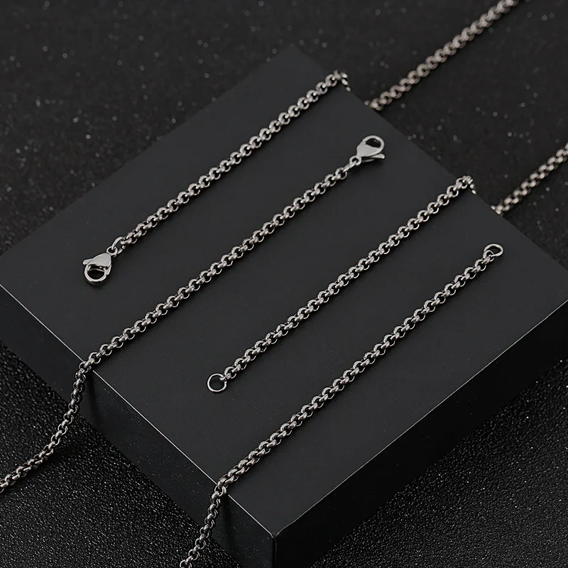 KALEN 316L Stainless Steel Oxidized Chain Necklace For Men 60cm 66cm 76cm Long Chain Choker Male Jewellry 2020