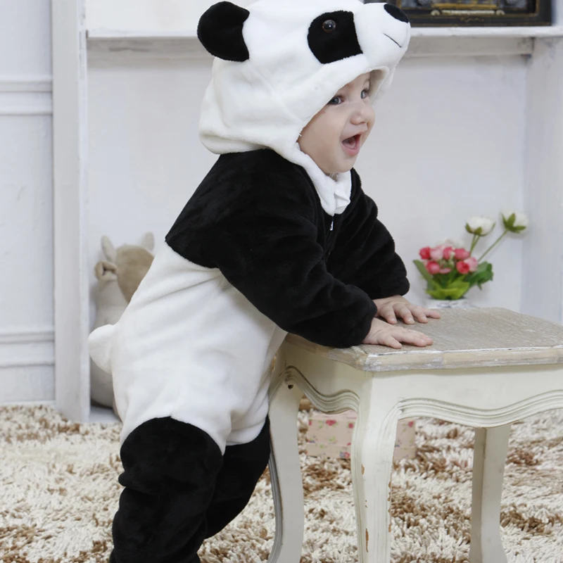 Umorden Baby Panda Kigurumi Cartoon Animal Costume Infant Toddler Child Bodysuit Jumpsuit Onesie Flannel Halloween Fancy Dress