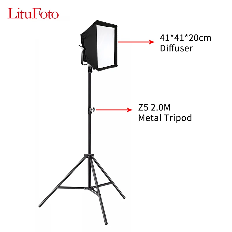 

Z5 2M Tripod Photography Softbox Lighting Kits 41x41cm Professional Light System Soft Box For Photo Studio Flash Diffuser