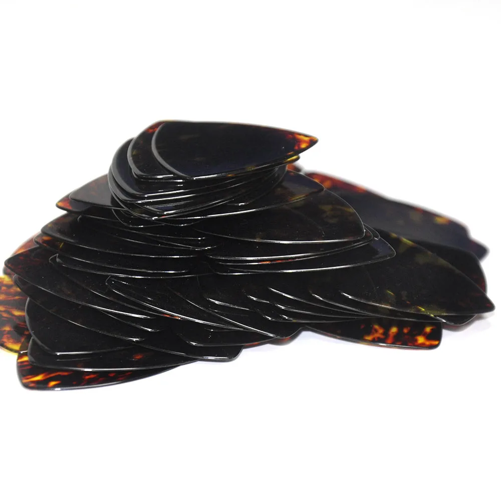 Lots of 100 pcs Rounded Triangle Big Size Medium 0.71mm Celluloid Guitar Picks Tortoiseshell