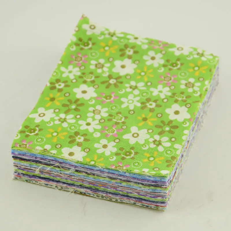 Teramila 100% dünnes Baumwoll gewebe Patchwork für Quilts, zufällige Farbe, kein Wiederholung design Tuch zum Nähen 19-50 teile/beutel 10*10 cm – Detail 6