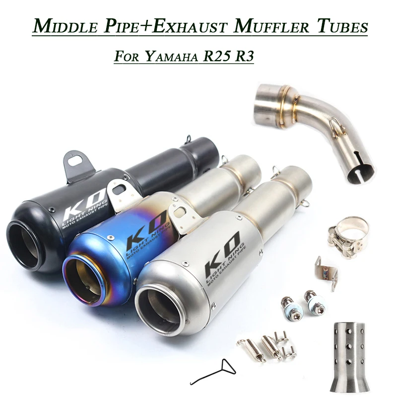 

Motorcycle Mid Pipe Connect Exhaust Muffler Tube Refit Replace Original Lossless Silencer Set System For Yamaha YZF-R25 YZF-R3