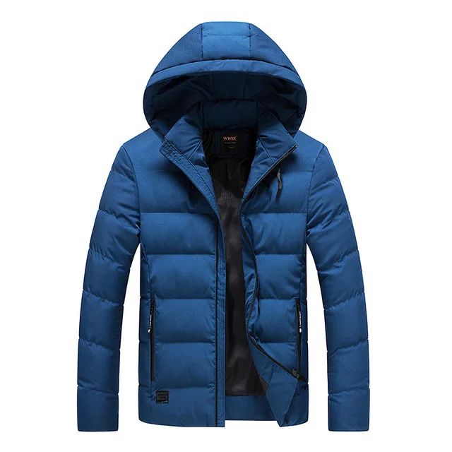 Winter Men Parka Jacket 2022 Men's Winter Solid Simple High Quality Casual Down Cotton Jacket Warm Thick Hooded Parkas QQ017