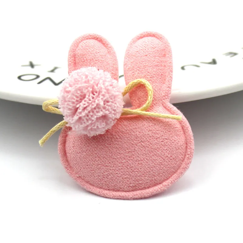 24Pcs 3.5*4cm Rabbit Flowers Ball Padded Appliques For Clothes DIY Children\'s Hair Clip Hat Patches Decor Ornament Accessories