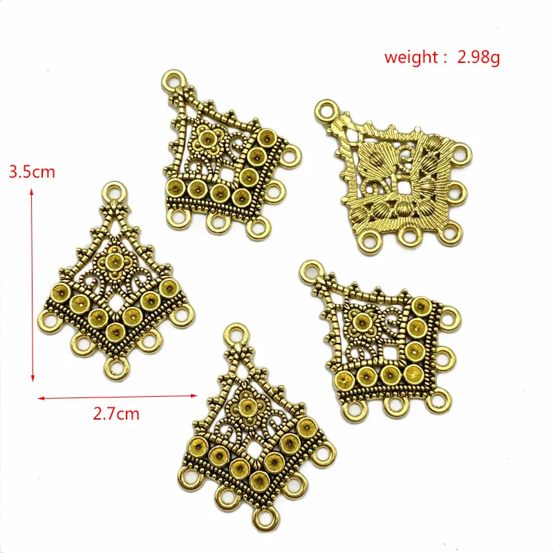 JunKang 5pcs drop-shaped tassel connector jewelry making DIY handmade necklace earrings pendant sweater chain accessories