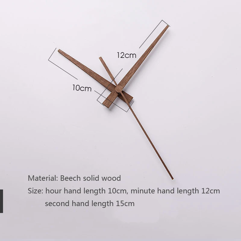 Solid Wood DIY Wall Clock Hands Repair Parts Tools Home Decor Walnut Wood Quartz Clock Pointers Suitable for 12 14 inch Clocks