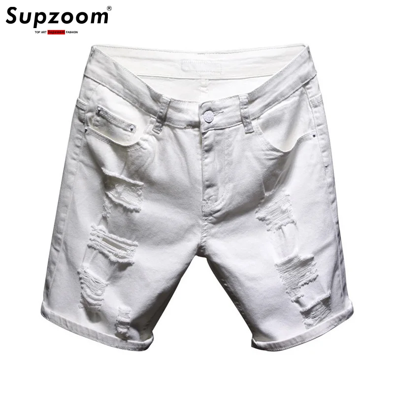 Supzoom 2024 New Arrival Casual Zipper Fly Casual Solid Cotton Hole Elastic Thin Black Homme Summer Shorts Men