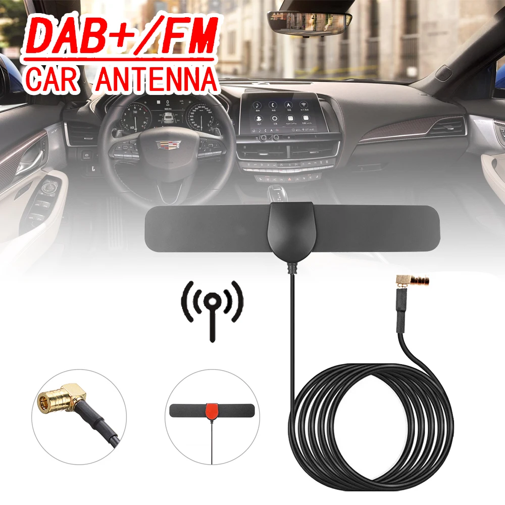 Dla JVC Kenwood Sony Alpine 1szt Uniwersalne radio samochodowe stereo ze szkłem wzmocnionym DAB Antena Plug & Play VHF UHF Auto Antena Mayitr