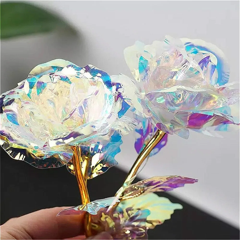 永遠のバラのアルミホイル,24k,バレンタインデーギフト,結婚式の装飾,家の装飾,照明