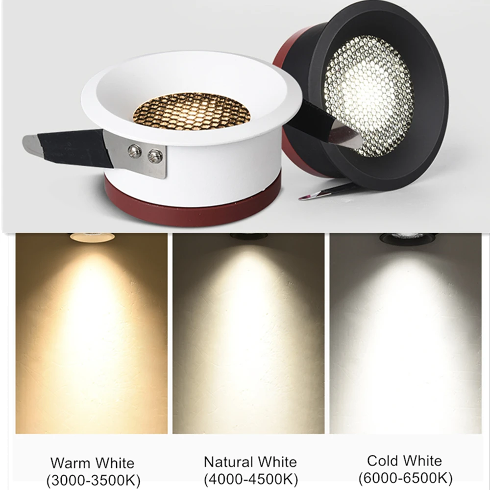 [DBF]2020 New Honeycomb Nest Anti Glare Lens COB Recessed Downlight 5W 7W 12W 15W Round LED Ceiling Spot Light Pic Background