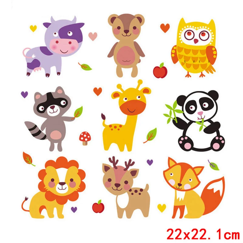 Prajna Cute Cartoon Iron On Transfer Patches Thermal Sticker Small Animal Applique Heat transfer Vinyl Patches For Clothes Kids